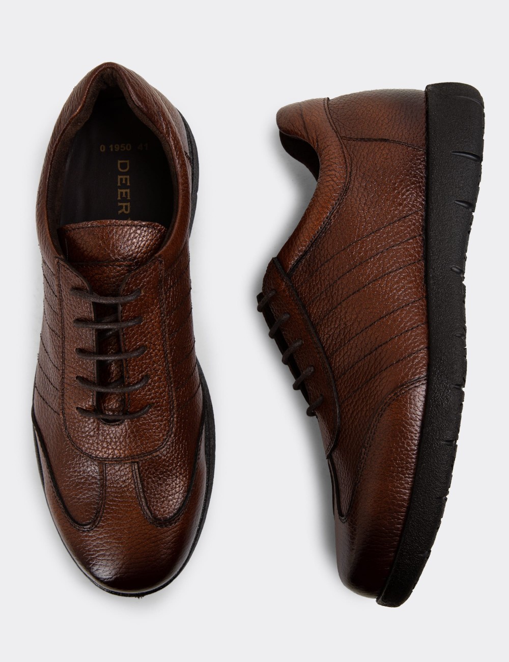 Brown Leather Lace-up Shoes - 01950MKHVC01