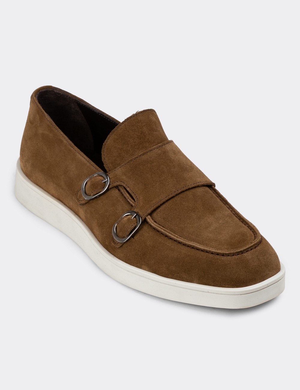 Tan Suede Leather Loafers - 01966MTBAC01