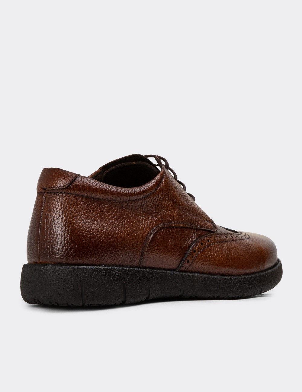 Tan Leather Lace-up Shoes - 01969MTBAC01
