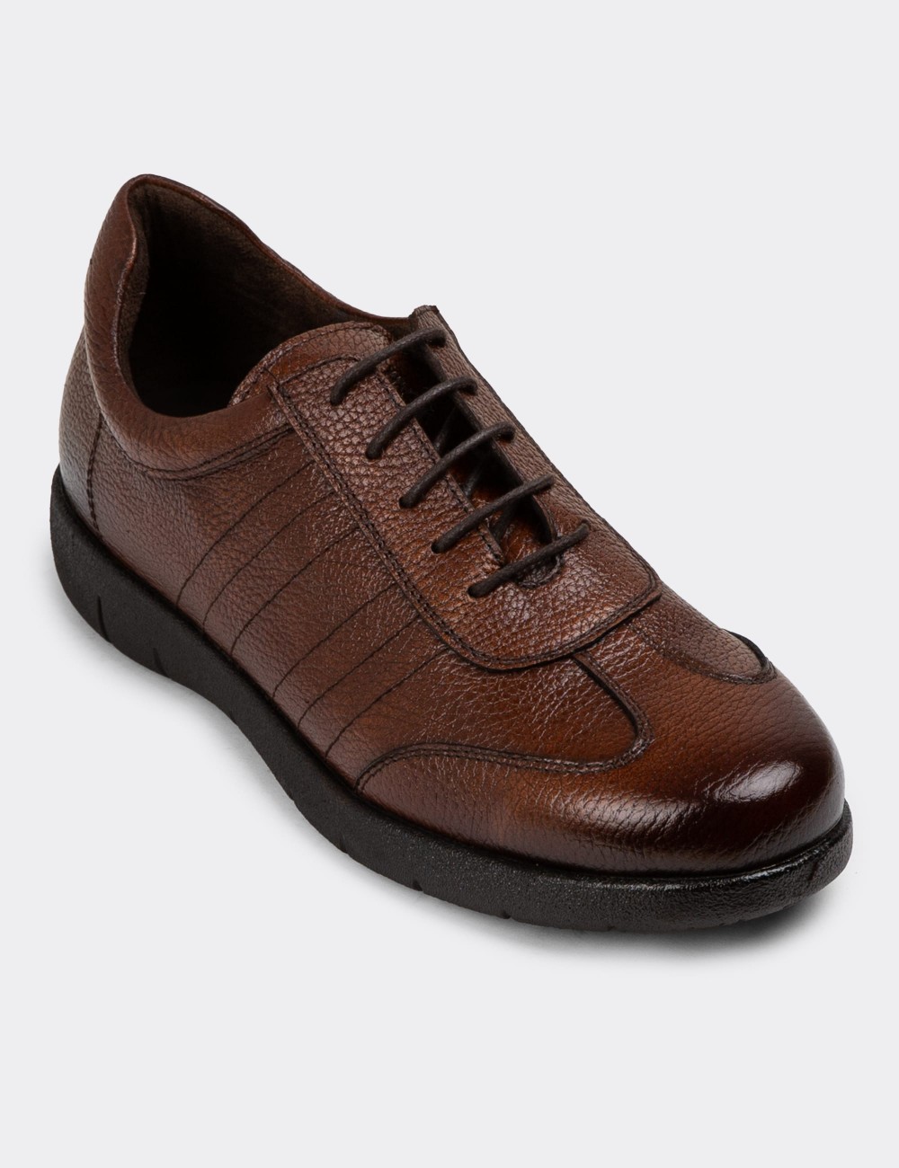 Brown Leather Lace-up Shoes - 01950MKHVC01