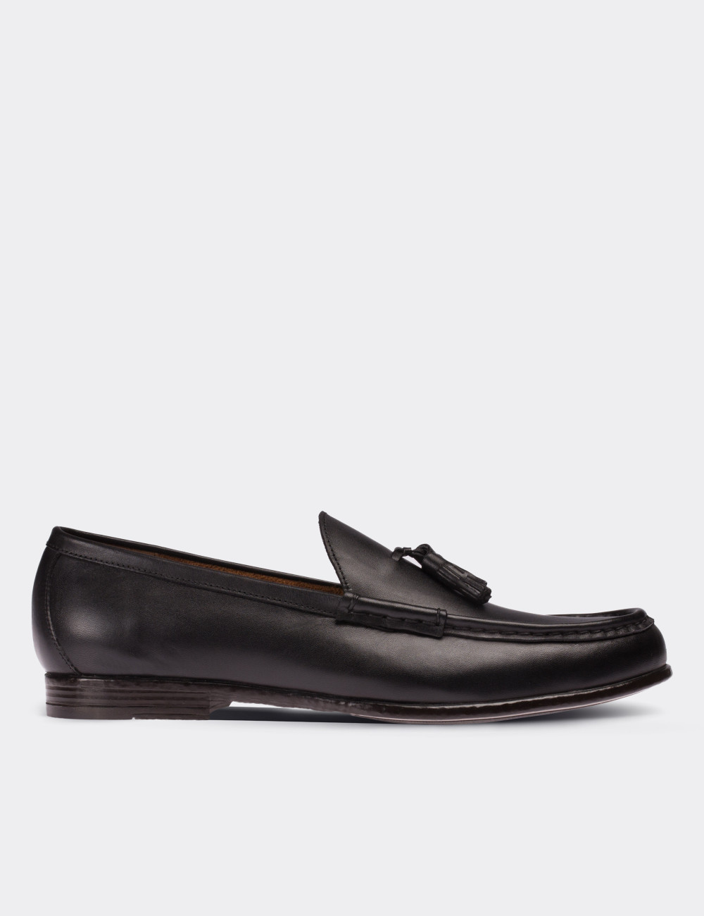 Black  Leather Loafers - 01650MSYHC02