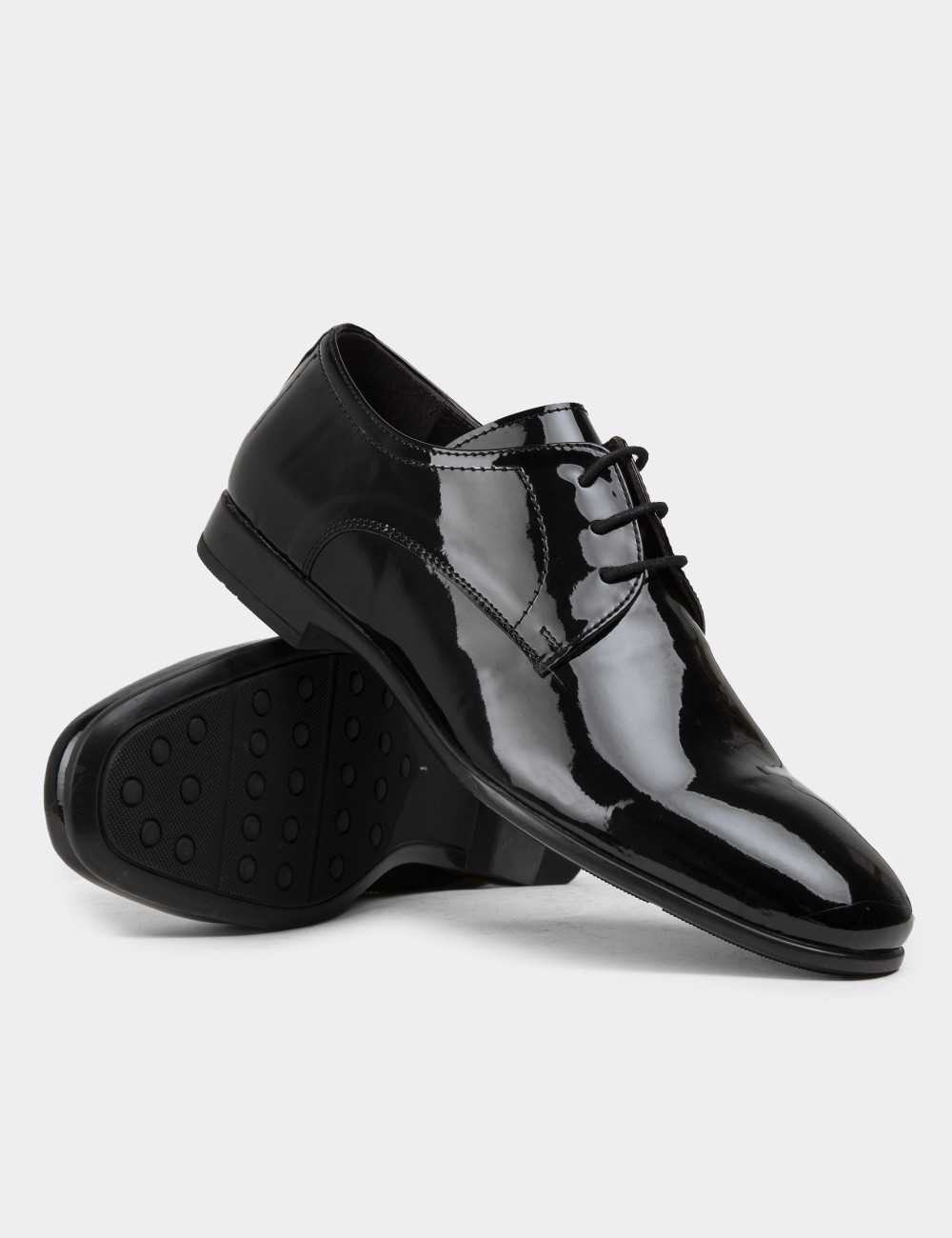 Black Patent Classic Shoes - 00479MSYHC05