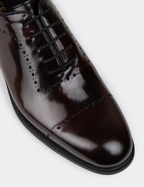 Burgundy Leather Classic Shoes