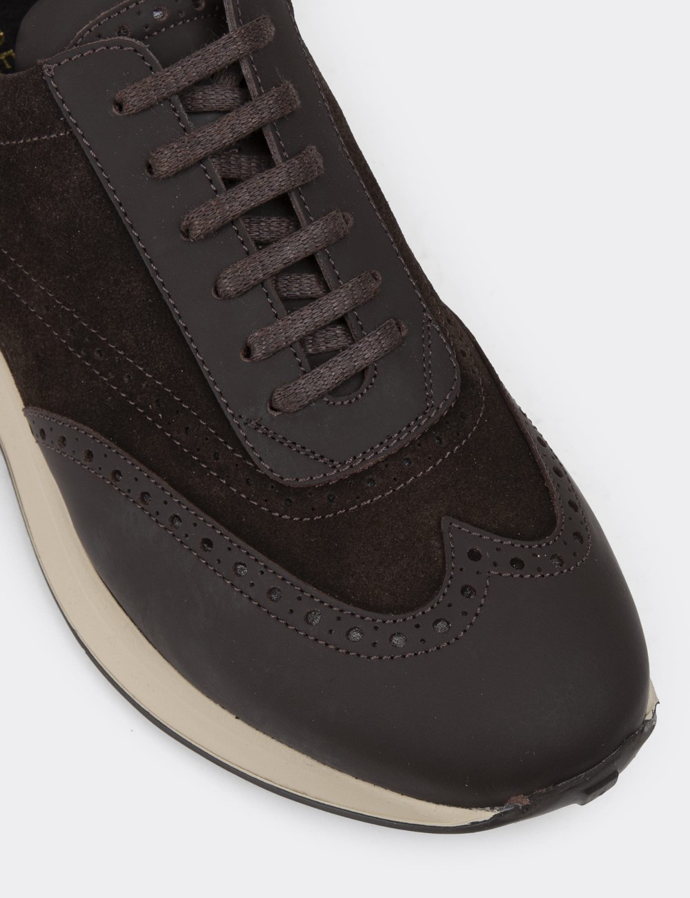 Brown Suede Leather Sneakers - 00750MKHVE06