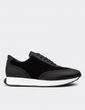 Black Suede Leather Sneakers