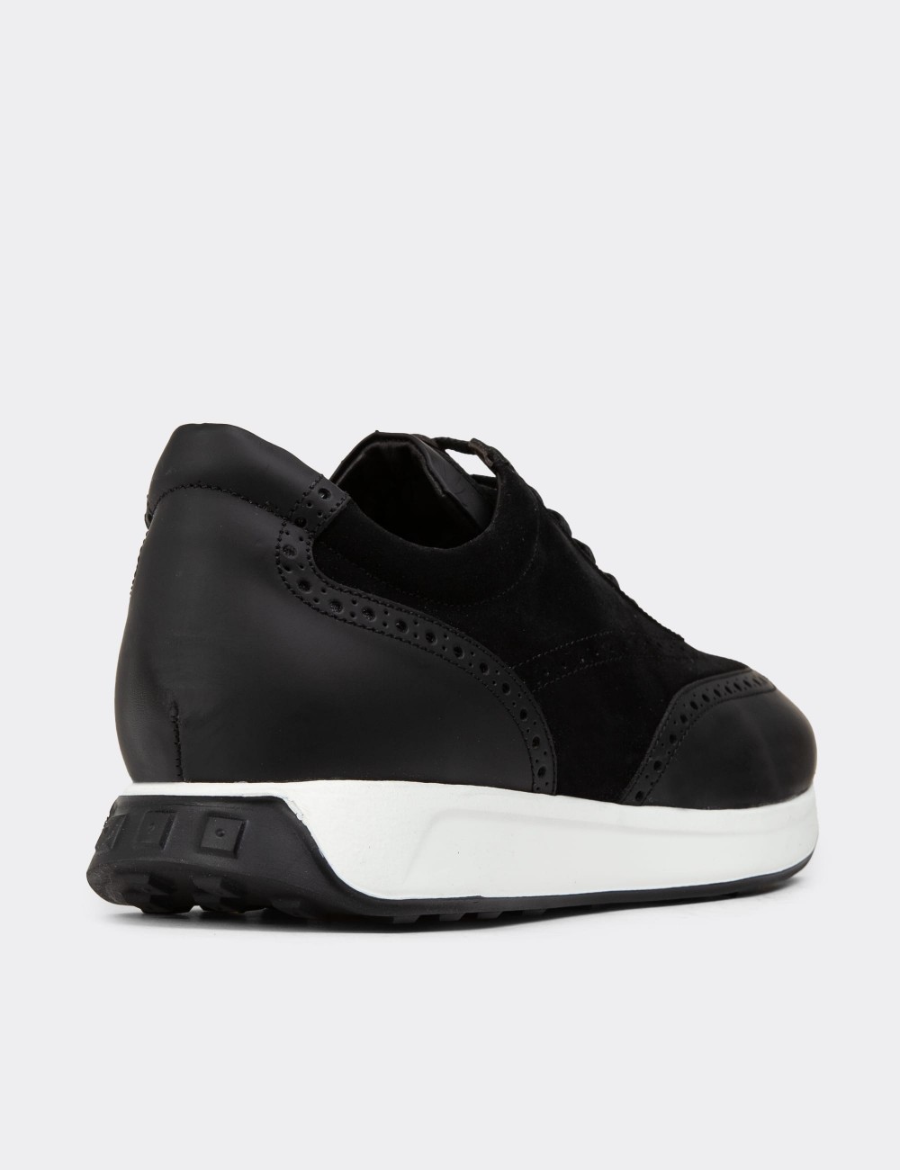 Black Suede Leather Sneakers - 00750MSYHE07