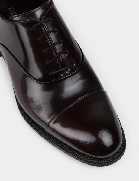 Burgundy Leather Classic Shoes