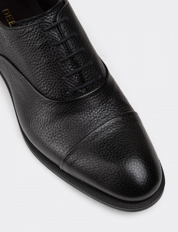 Black Leather Classic Shoes - 01026MSYHC08
