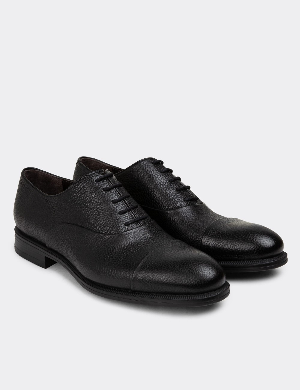 Black Leather Classic Shoes - 01026MSYHC08