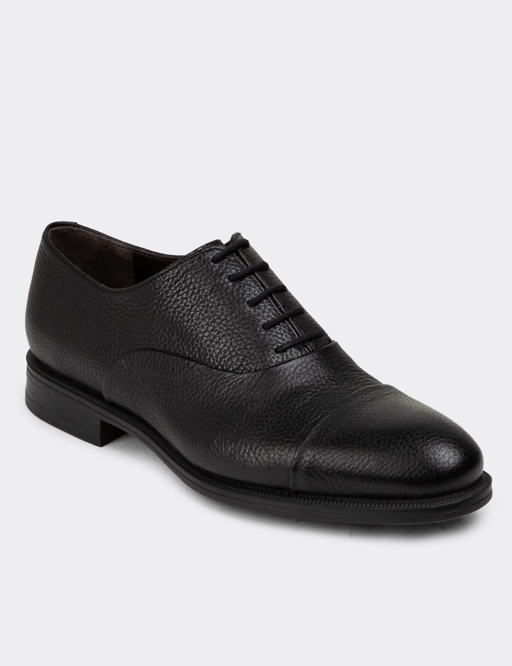 Black Leather Classic Shoes - 01026MSYHC08