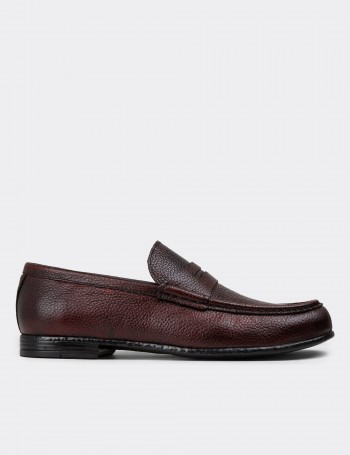 Burgundy Leather Loafers - 01510MBRDC01