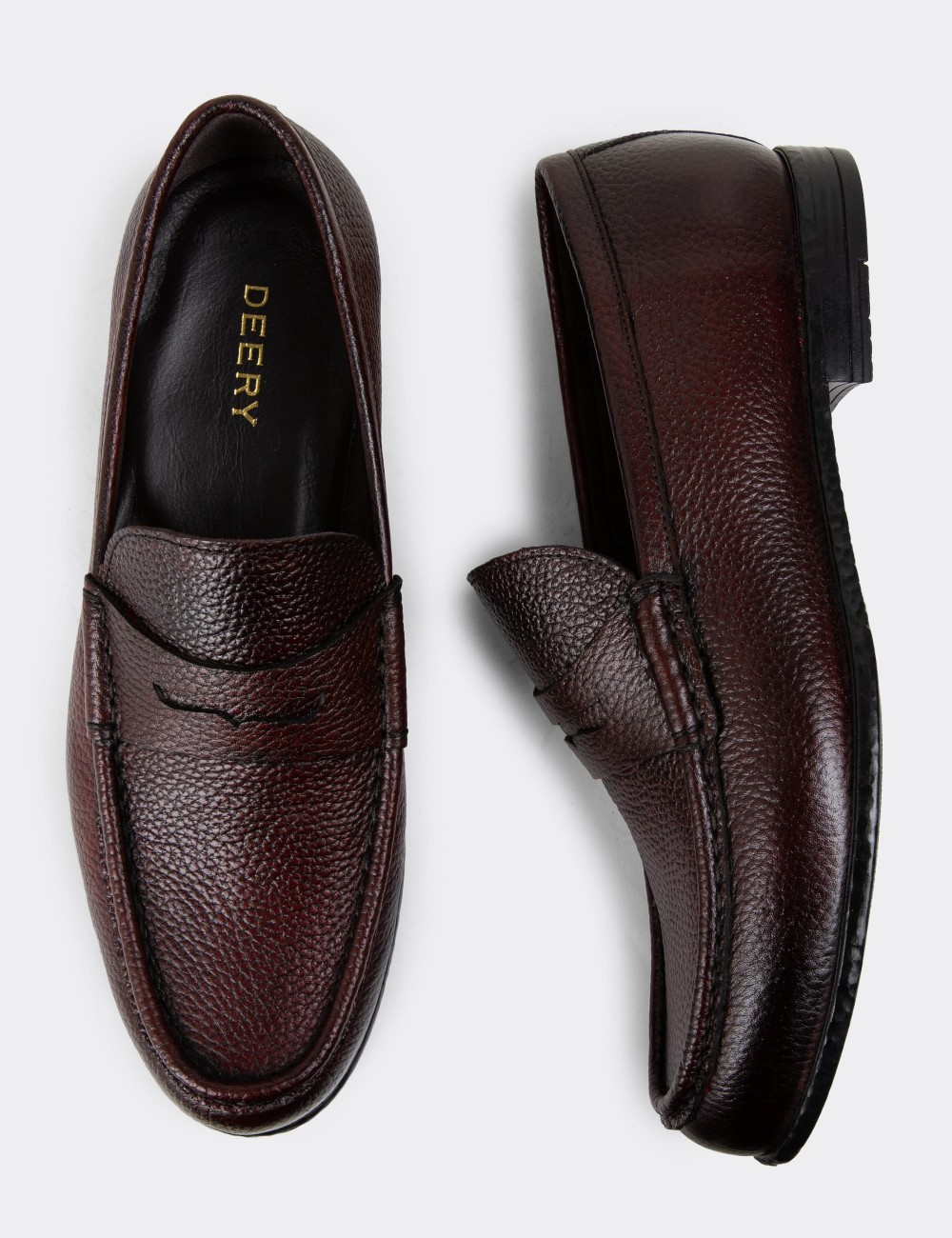 Burgundy Leather Loafers - 01510MBRDC01