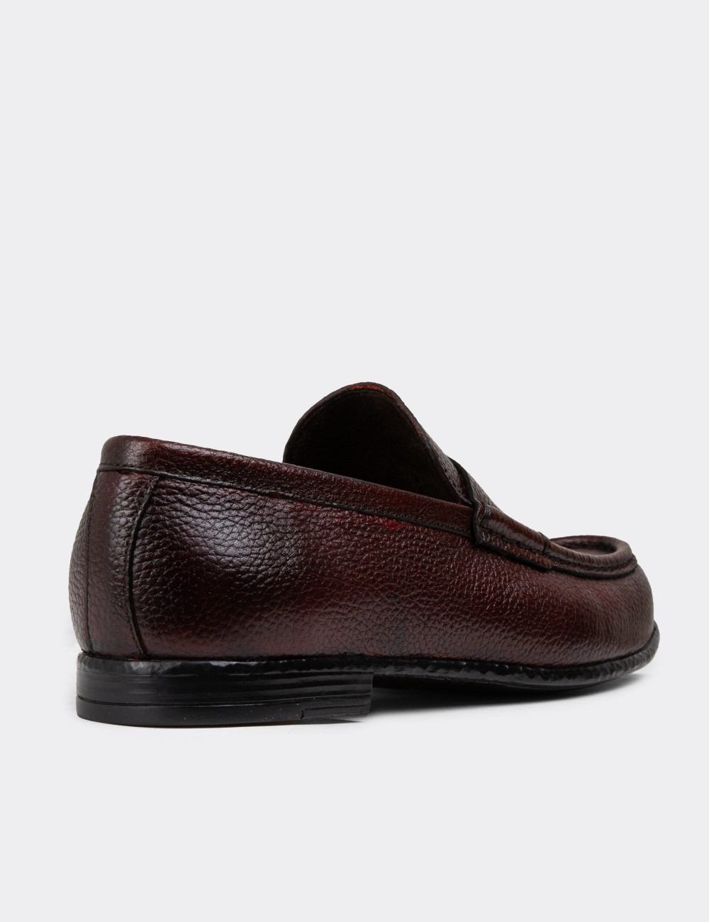 Burgundy Leather Loafers - 01510MBRDC01