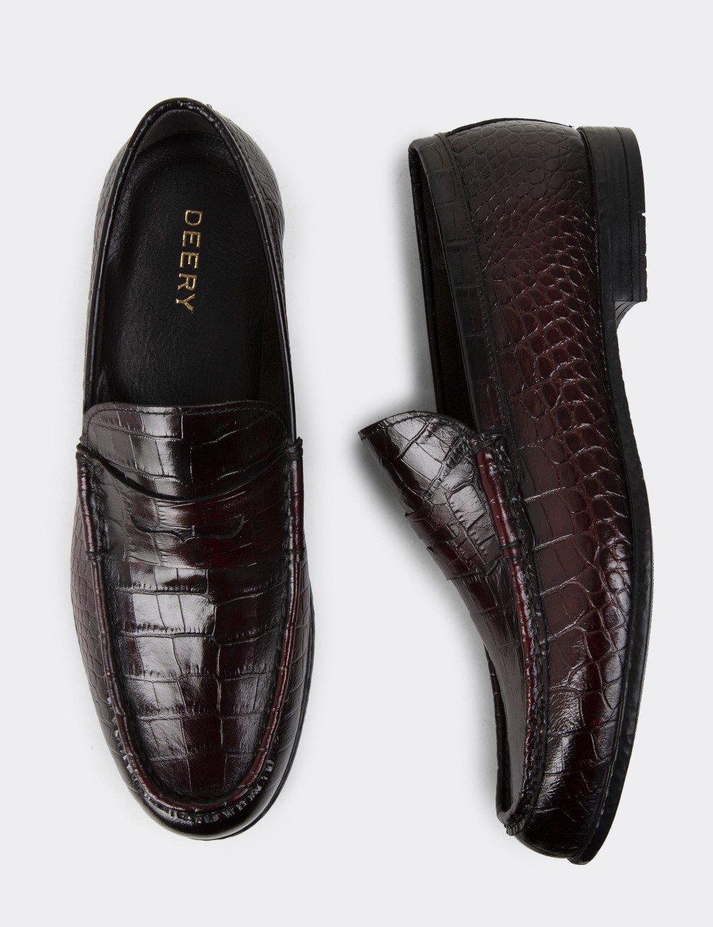 Burgundy Leather Loafers - 01510MBRDC03