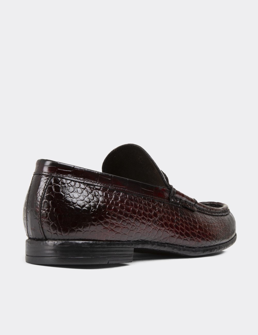 Burgundy Leather Loafers - 01510MBRDC03