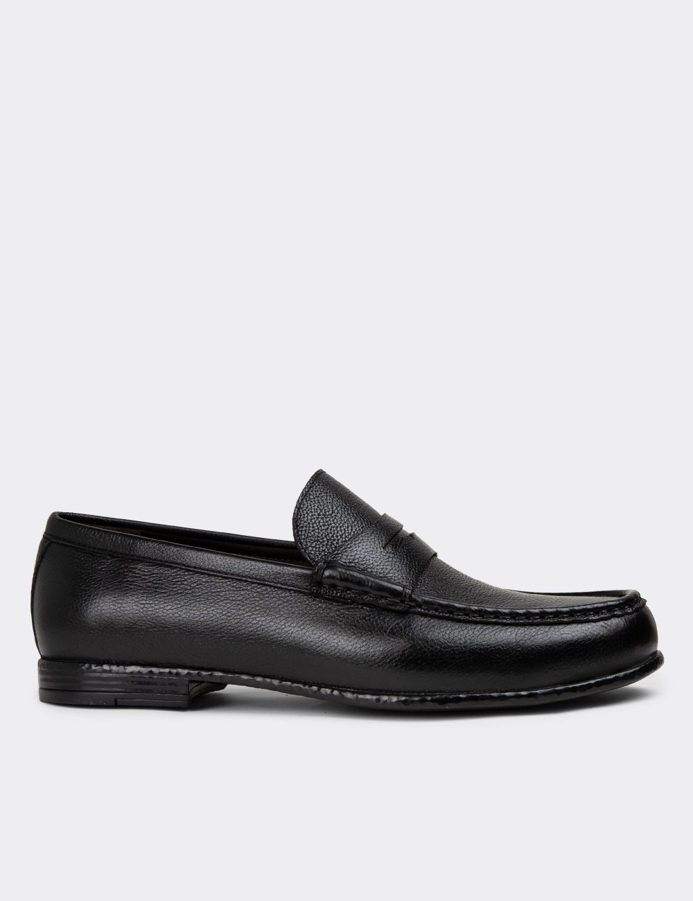 Black Leather Loafers - 01510MSYHC03