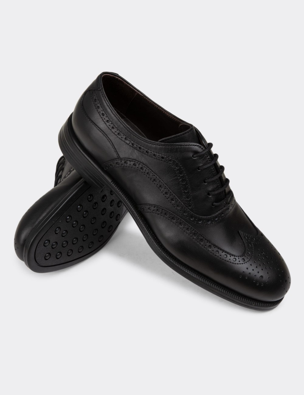 Black Leather Classic Shoes - 01511MSYHC03