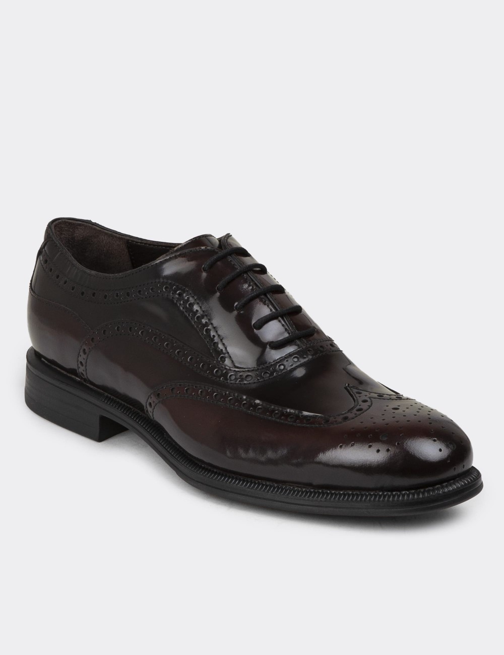 Burgundy Leather Classic Shoes - 01511MBRDC02