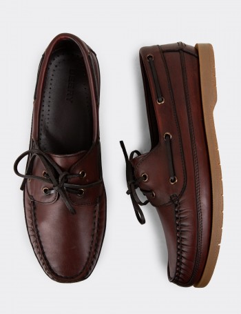 Burgundy Leather Marine Shoes