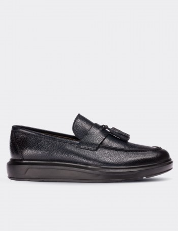 Navy Calfskin Leather Loafers - 01587MLCVP05