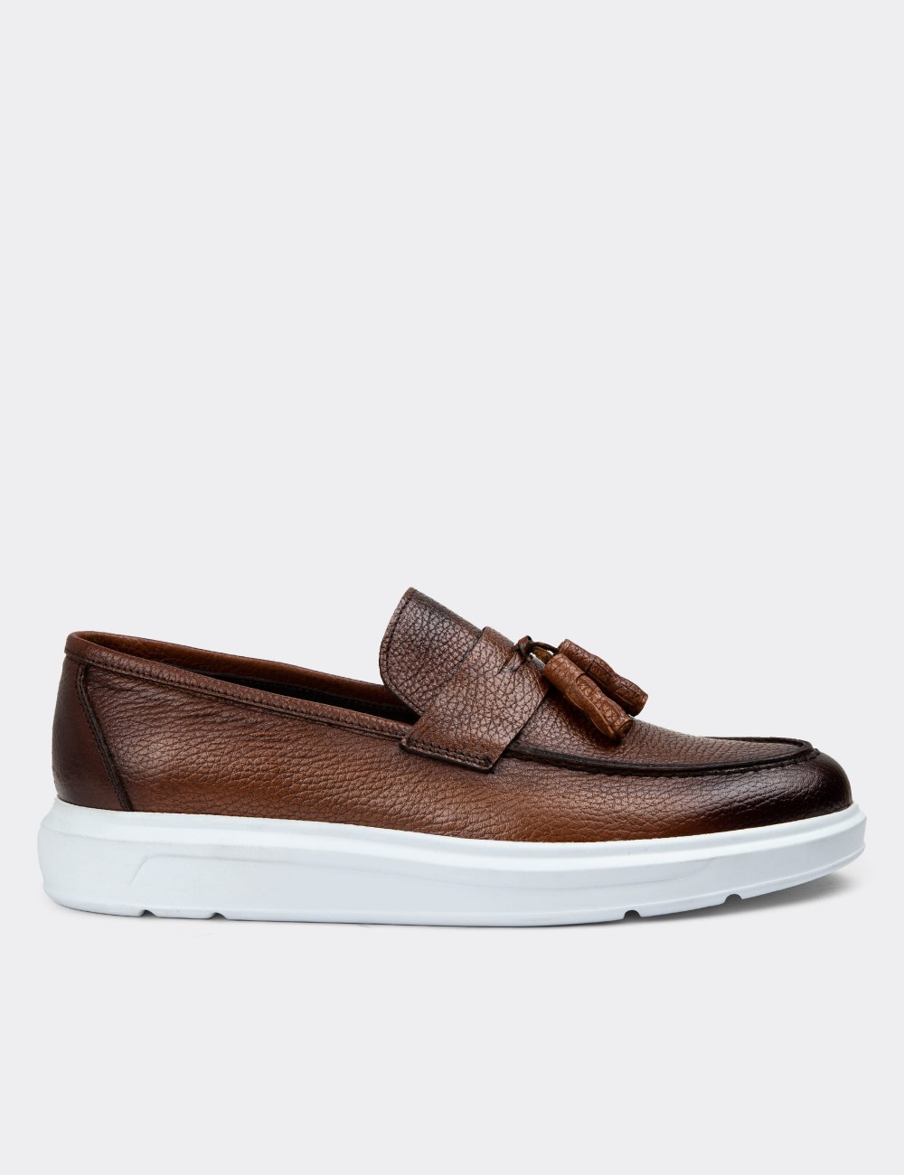 Tan Leather Loafers - 01587MTBAP08