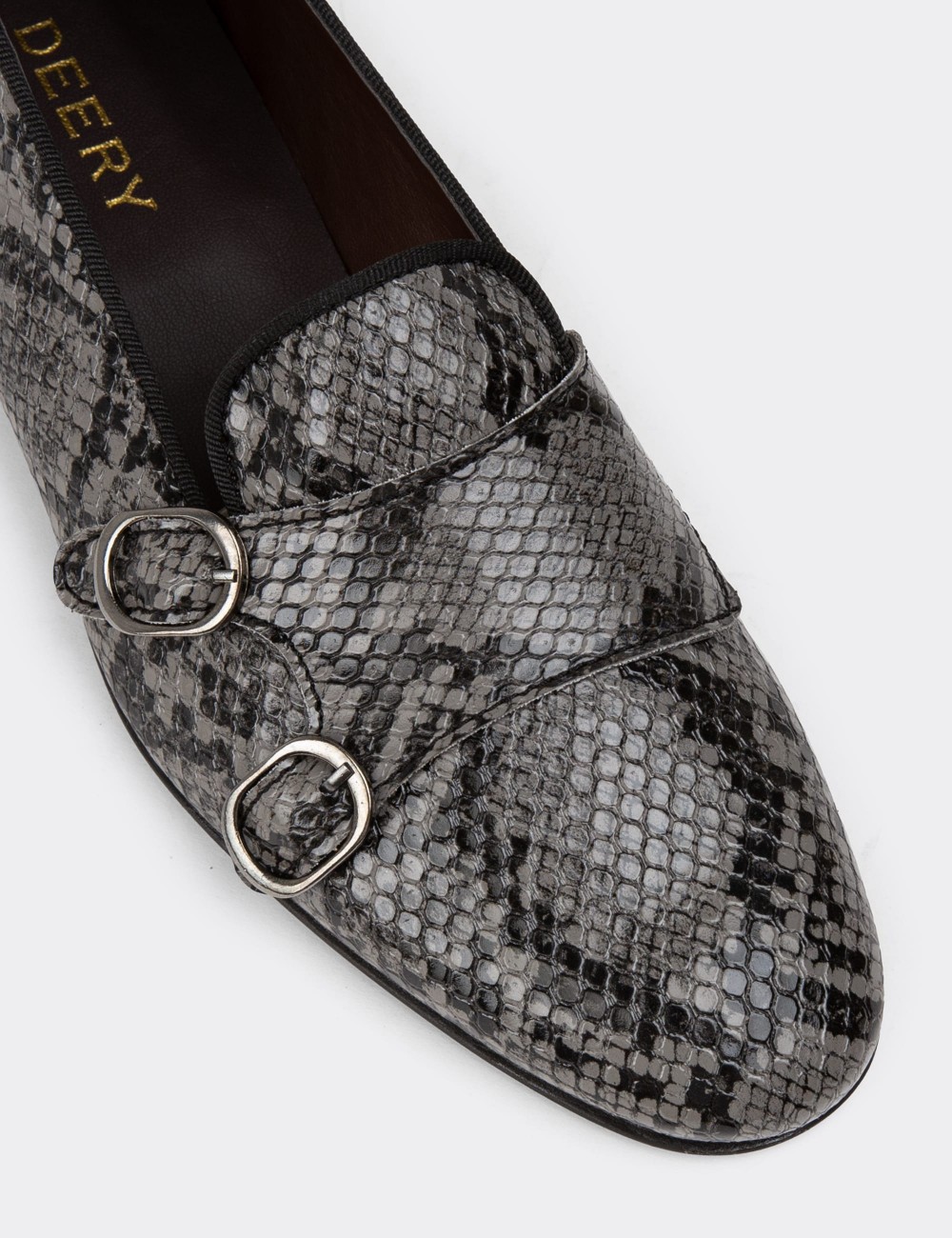 Gray Double Monk-Strap Flats - 01611ZGRIM02