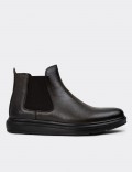 Green Leather Chelsea Boots
