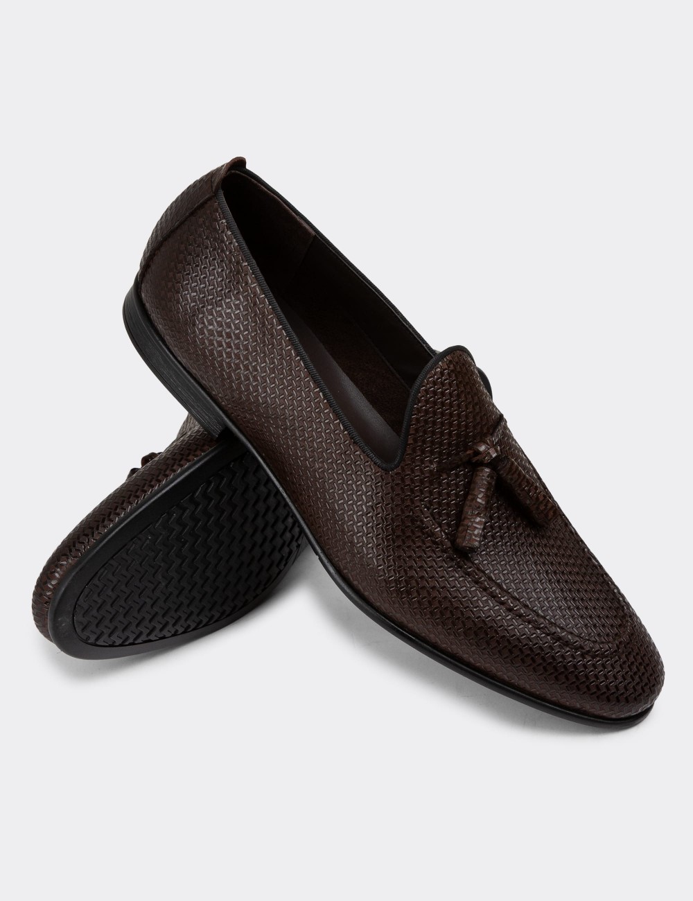 Brown Leather Loafers - 01701MKHVC28