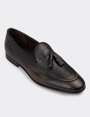 Brown Leather Loafers - 01701MKHVC50