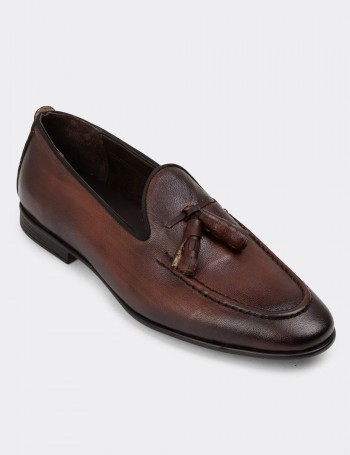 Tan Leather Loafers - 01701MTBAC19