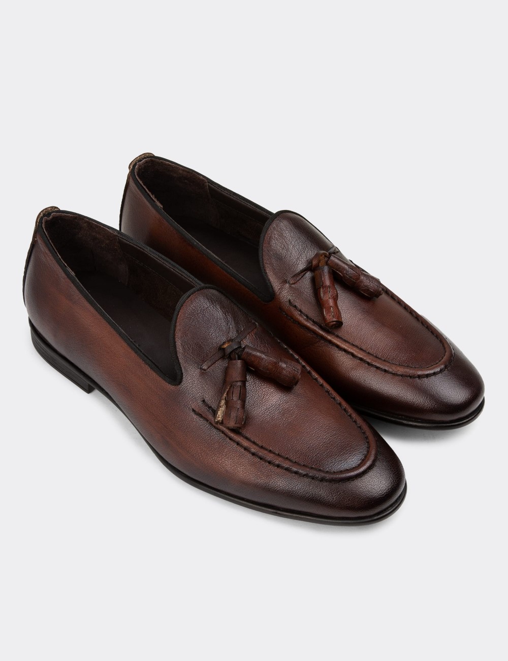 Tan Leather Loafers - 01701MTBAC19