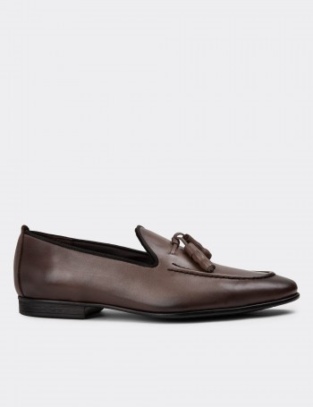 Sandstone Leather Loafers - 01701MVZNC03