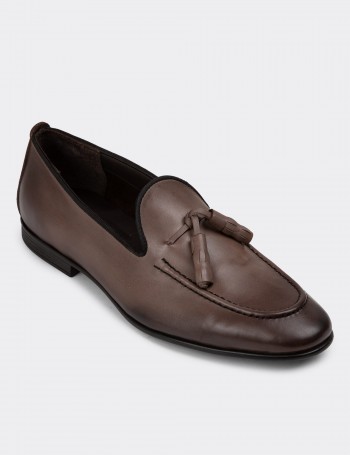 Sandstone Leather Loafers - 01701MVZNC03