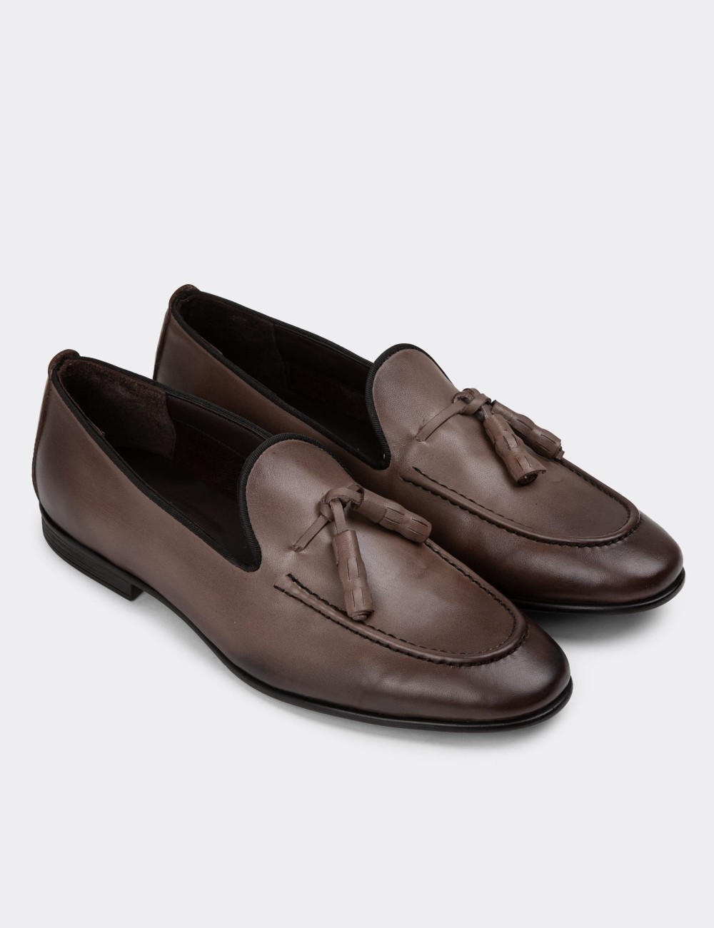 Sandstone Leather Loafers - 01701MVZNC03