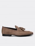 Sandstone Nubuck Calfskin Loafers