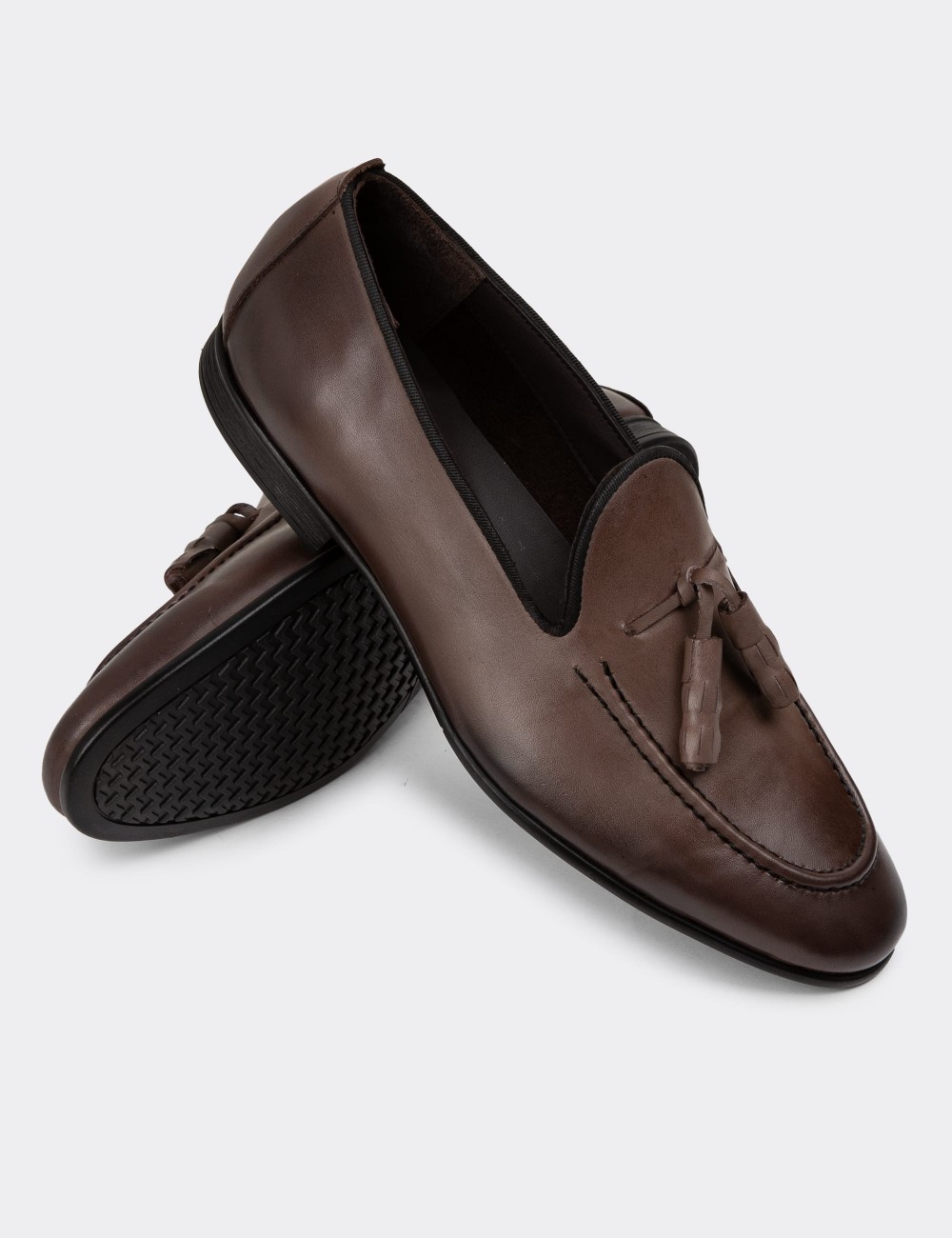 Sandstone Leather Loafers - 01701MVZNC03