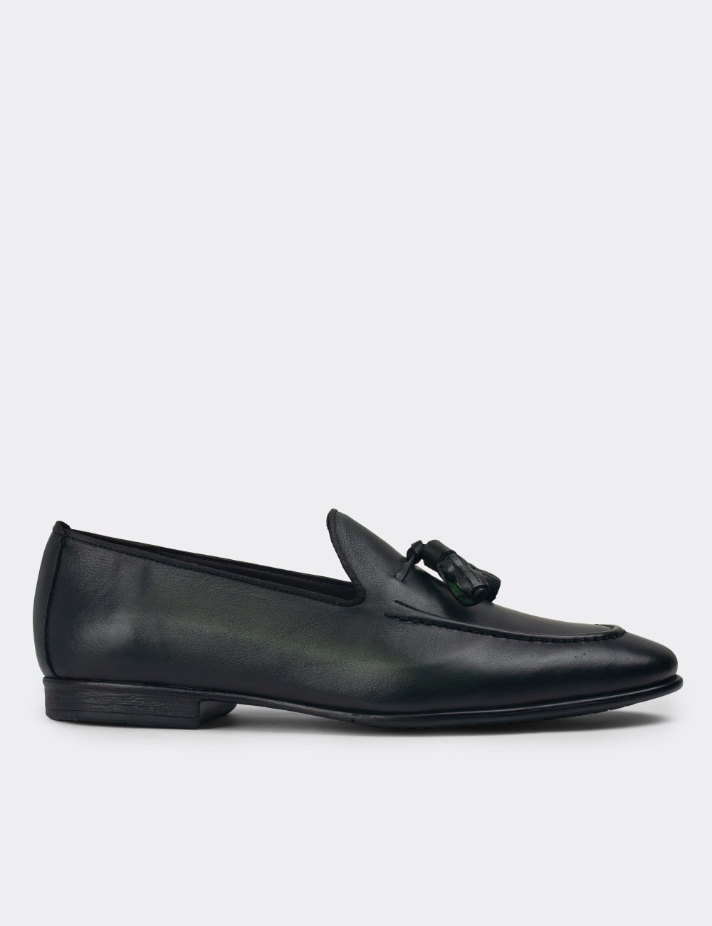 Green Leather Loafers - 01701MYSLC03