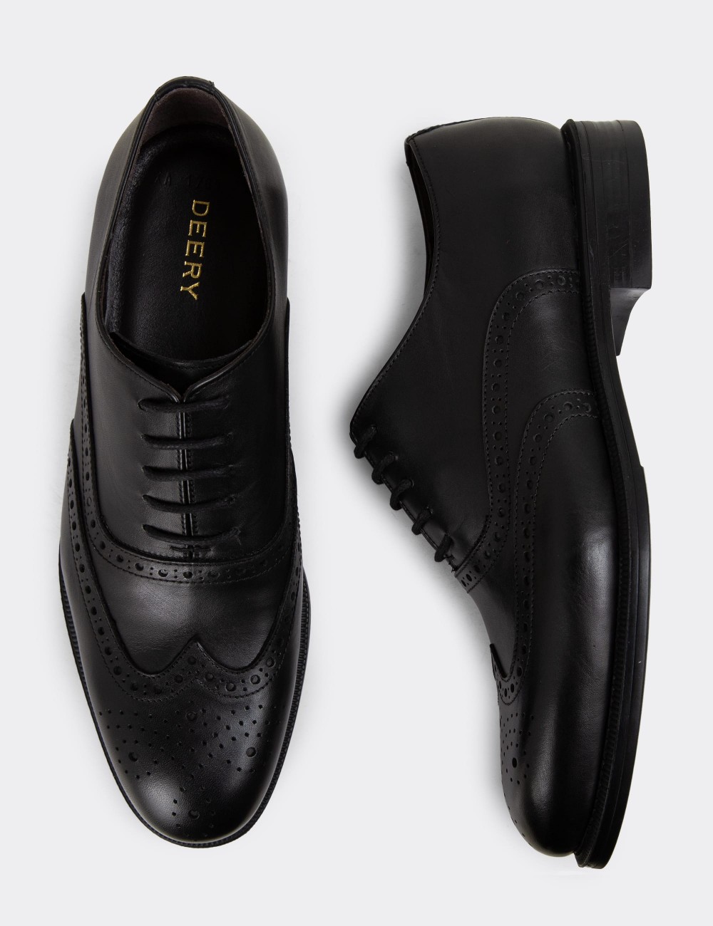 Black Leather Classic Shoes - 01785MSYHC01