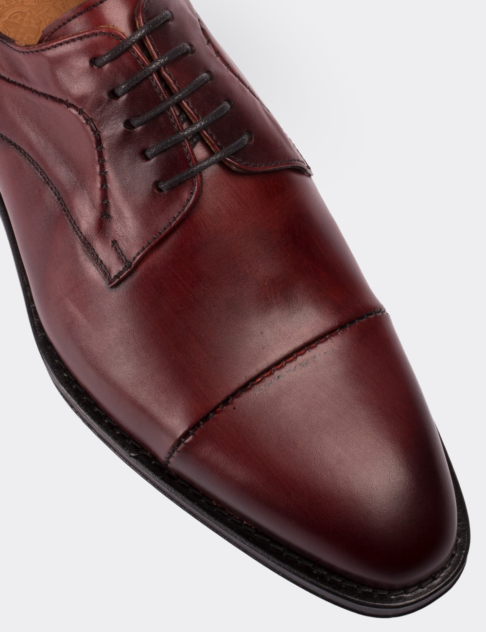 Burgundy  Leather Classic Shoes - 01605MBRDK01