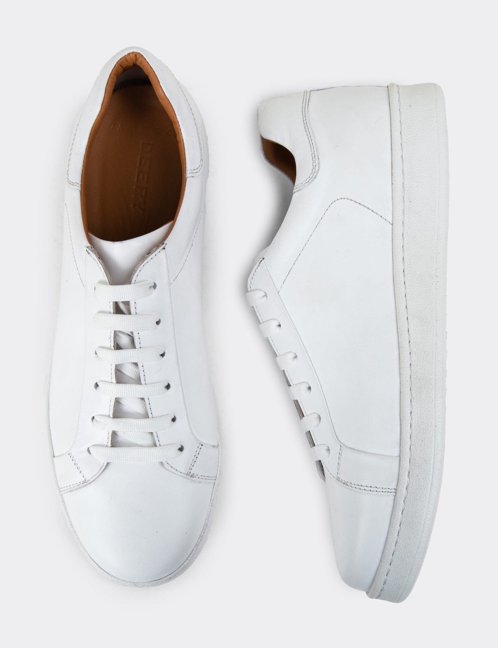 White Leather Sneakers - 01829MBYZC14