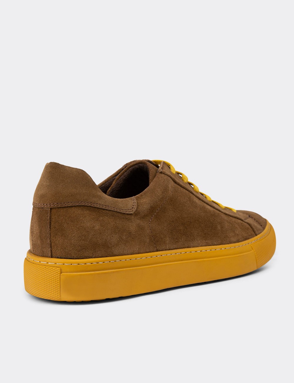 Tan Suede Leather Sneakers - 01829MTBAC04