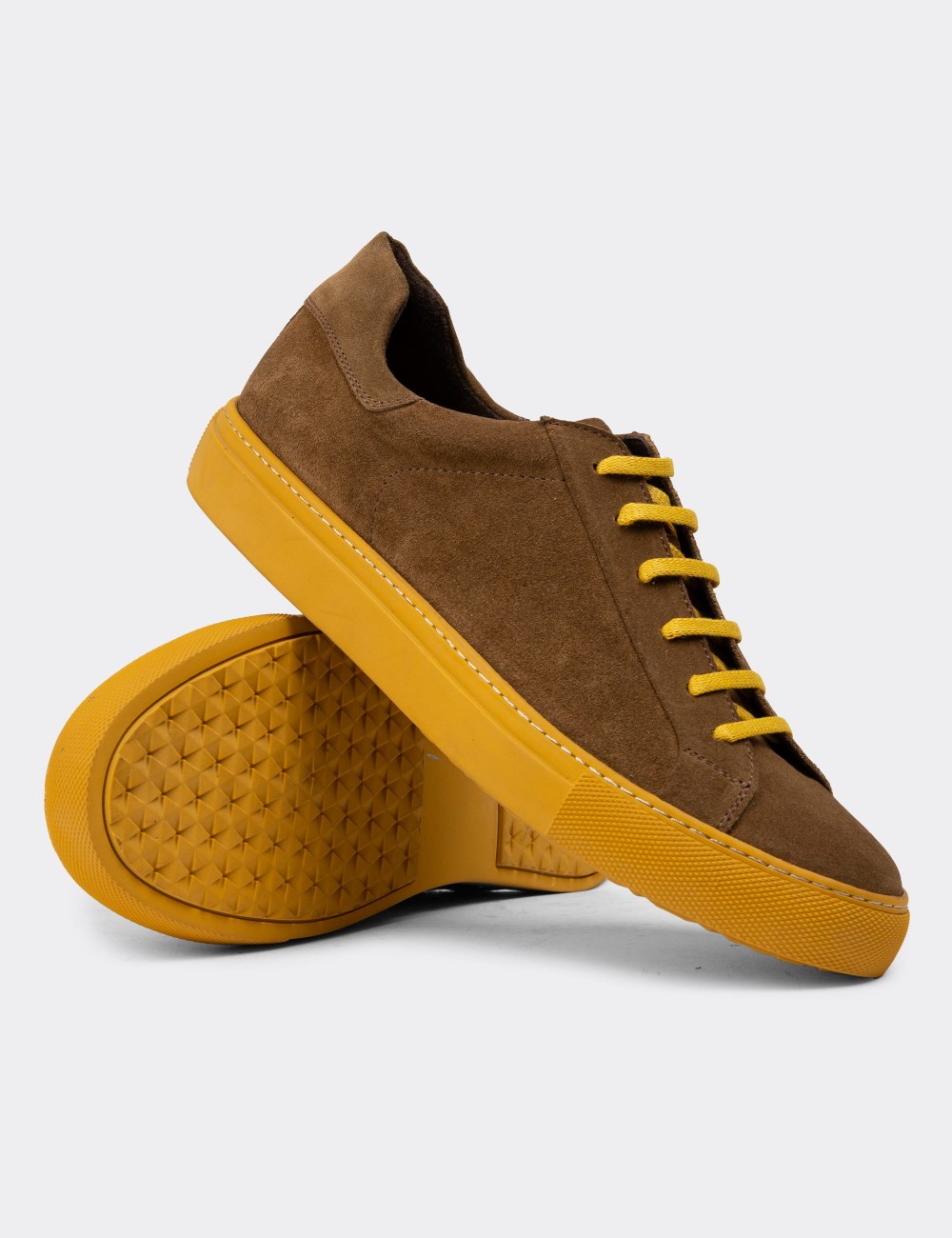 Tan Suede Leather Sneakers - 01829MTBAC04