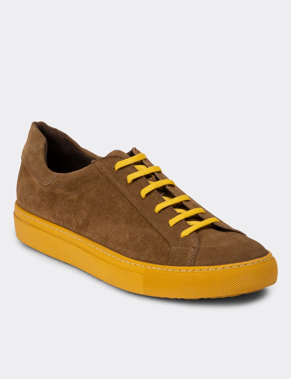 Tan Suede Leather Sneakers - 01829MTBAC04