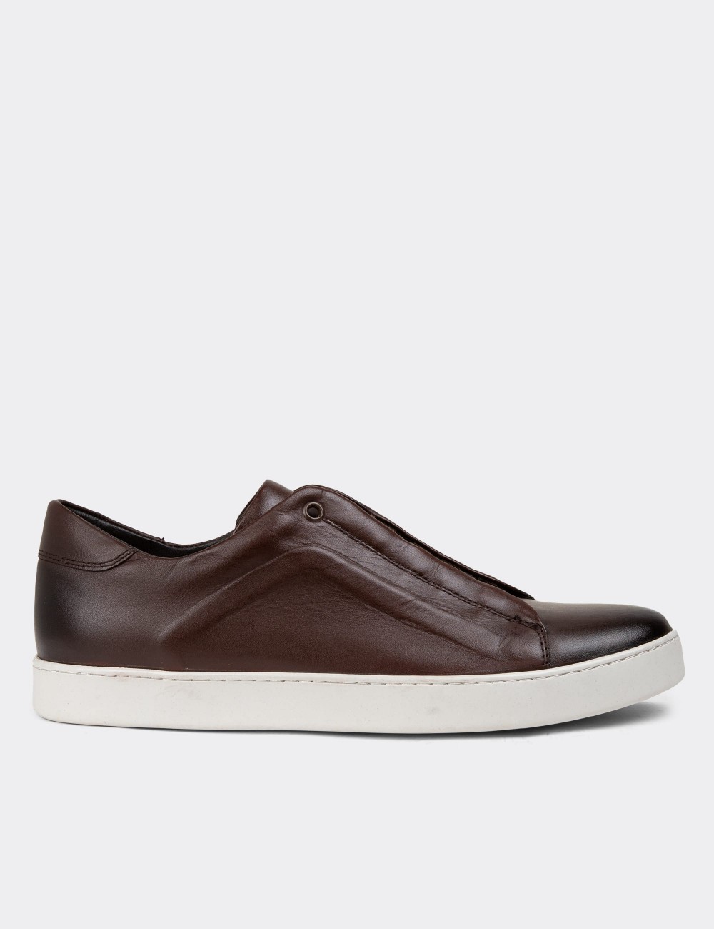 Brown Leather Sneakers - 01831MKHVC01