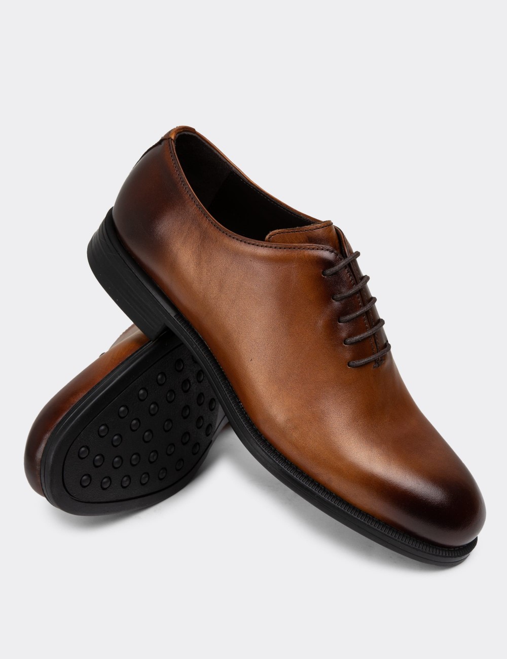 Tan Leather Classic Shoes - 01830MTBAC02