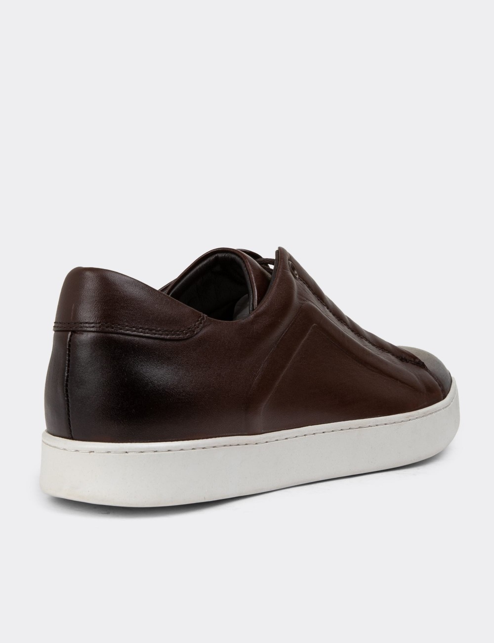 Brown Leather Sneakers - 01831MKHVC01