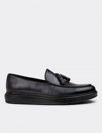 Anthracite Leather Loafers - 01840MANTP01