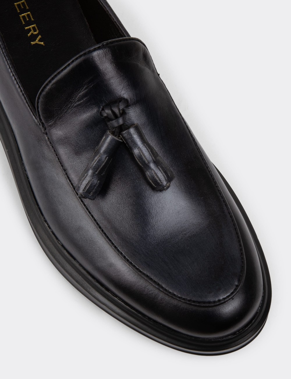 Anthracite Leather Loafers - 01840MANTP01