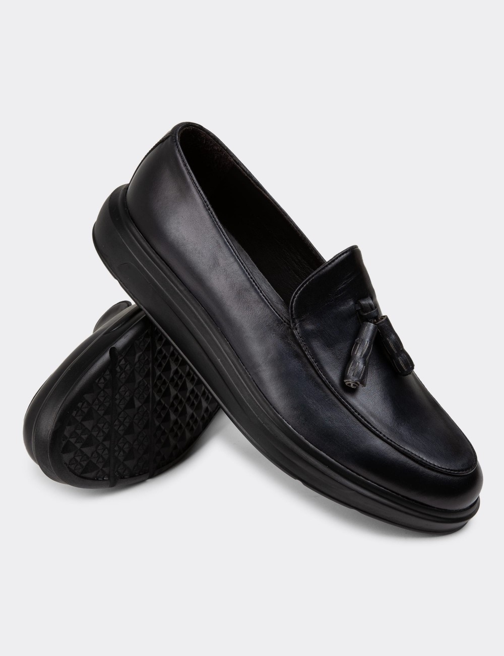 Anthracite Leather Loafers - 01840MANTP01