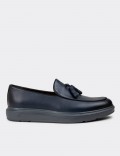 Blue Leather Comfort Loafers